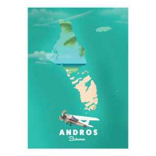 Impression Photo Carte Andros Bahamas Vacances.