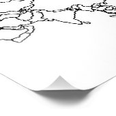 Impression Photo Carte blanche de l'Asie (Coin)