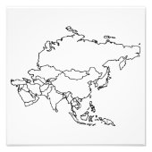 Impression Photo Carte blanche de l'Asie (Devant)