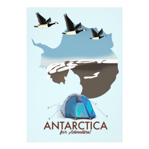 Impression Photo Carte d'affiche de l'Antarctique pour le voyage d'