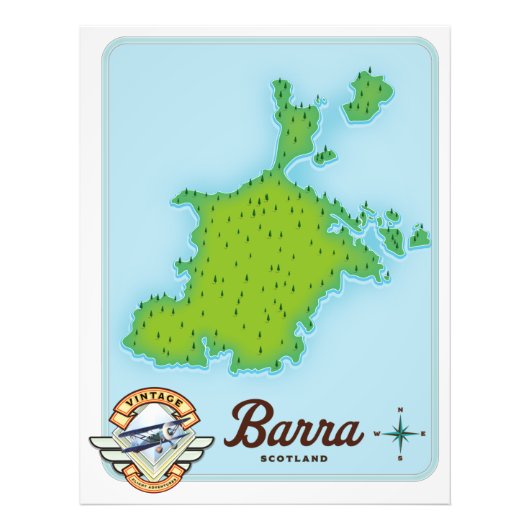 Impression Photo Carte de Barra Écosse (Devant)