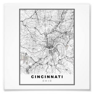 Impression Photo Carte de Cincinnati