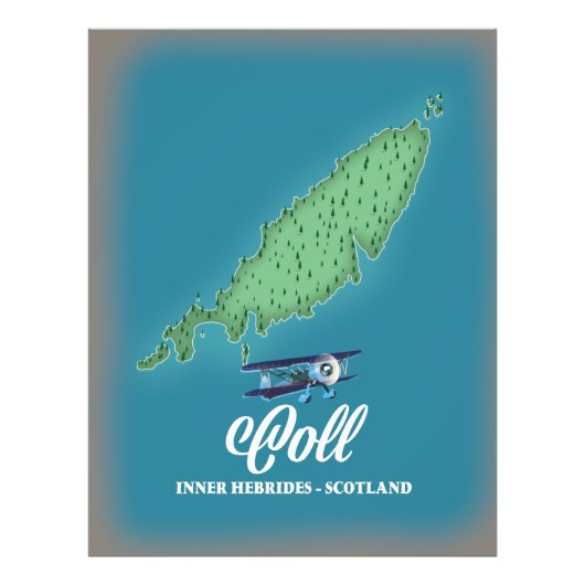 Impression Photo Carte de Coll Inner Hebrides Écosse (Devant)