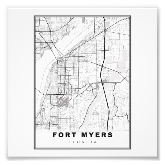 Impression Photo Carte de Fort Myers (Devant)