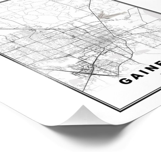 Impression Photo Carte de Gainesville (Coin)