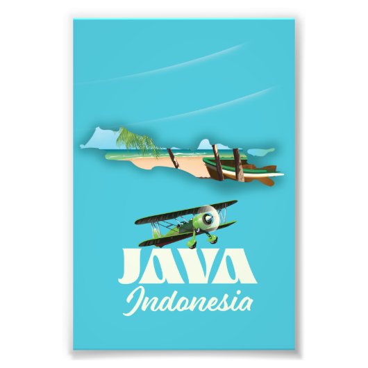 Impression Photo carte de Java indonésie (Devant)