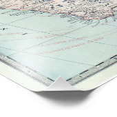 Impression Photo Carte de l'Australie avec les villes et les routes (Coin)