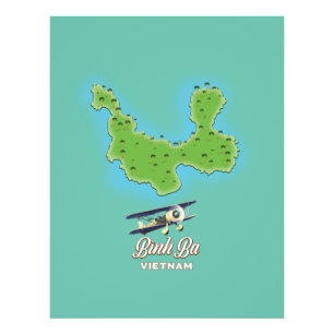 Impression Photo Carte de l'île de Bình Ba carte du Vietnam