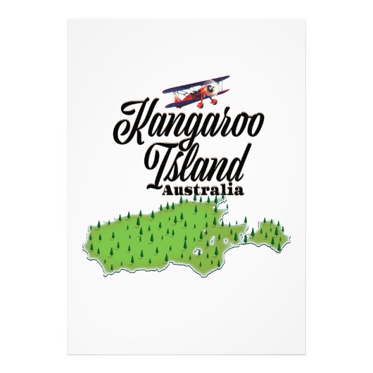 Impression Photo Carte de l'île Kangourou en Australie (Devant)