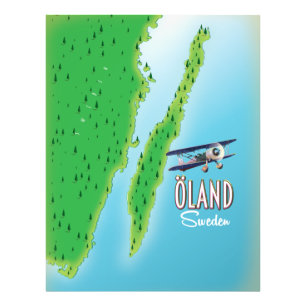 Impression Photo Carte de l'île Öland Suède