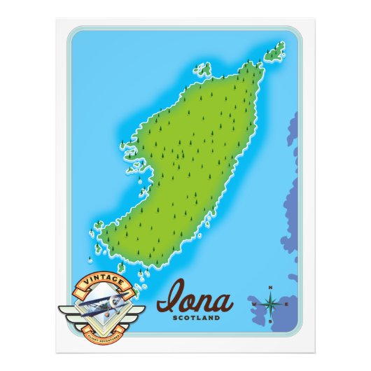 Impression Photo carte de l'iona ecosse (Devant)