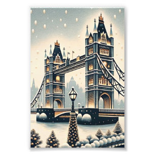 Impression Photo Carte de Noël du pont de la Tamise à Londres