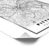 Impression Photo Carte de Pittsburgh (Coin)