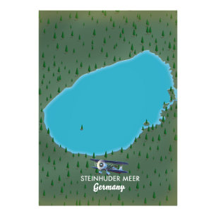 Impression Photo Carte de Steinhuder Meer Allemagne
