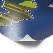 Impression Photo Carte de voyage de l'Est des États-Unis (Coin)