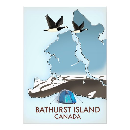 Impression Photo Carte de voyage de l'île Bathurst Canada (Devant)