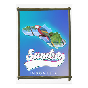 Impression Photo carte de voyage de l'île de Sumba en Indonésie