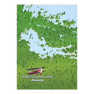 Impression Photo Carte de voyage du lac Kabetogama, Minnesota, État