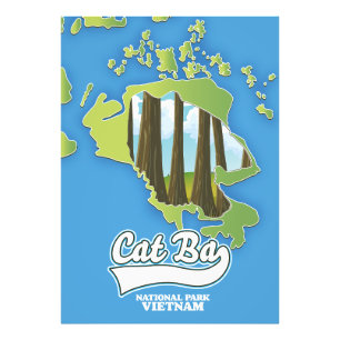Impression Photo carte de voyage du parc national cat ba vietnam