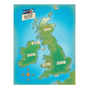 Impression Photo Carte des îles britanniques