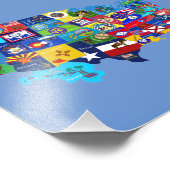 Impression Photo Carte des USA (Coin)