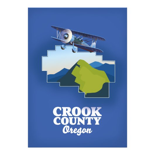 Impression Photo carte du comté de Crook Oregon (Devant)