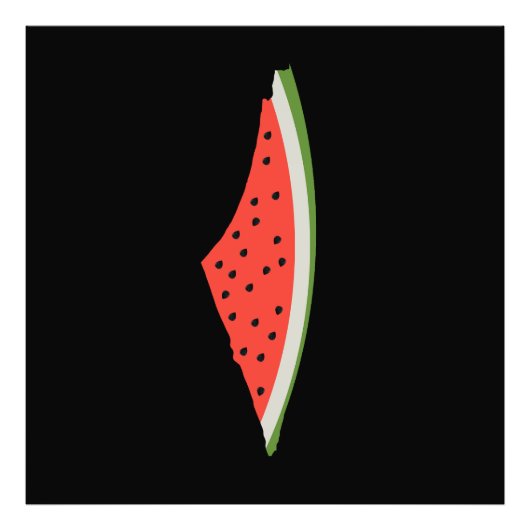 Impression Photo Carte du drapeau de la pastèque palestinienne. Lib (Devant)