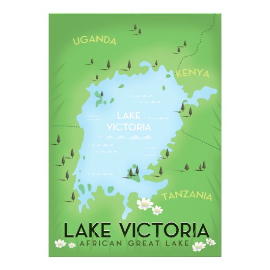 Impression Photo Carte du lac Victoria - Afrique Great Lake Voyage (Devant)