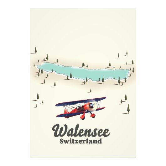 Impression Photo carte du lac Walensee suisse (Devant)