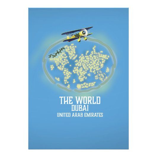 Impression Photo Carte du monde Dubaï Émirats arabes unis (Devant)