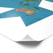 Impression Photo Carte du monde Dymaxion ou projection de la carte  (Coin)