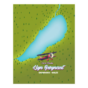 Impression Photo Carte du Pays de Galles Llyn Gwynant Snowdonia
