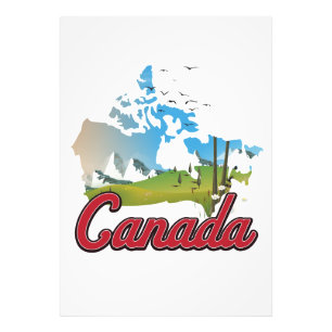 Impression Photo Carte du paysage du Canada