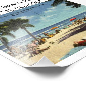 Impression Photo Carte FL de Miami Beach Coordonnées de style Vinta (Coin)