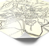 Impression Photo Carte historique de la ville de Rome (Coin)