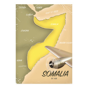 Impression Photo carte illustrée de la Somalie