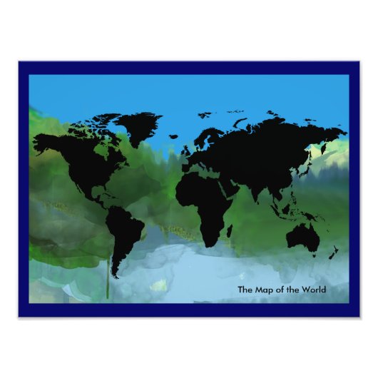 Impression Photo Carte noire du monde abstrait (Devant)