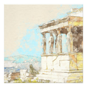 Impression Photo Carte postale couleur vintage pour la Grèce d'Athè