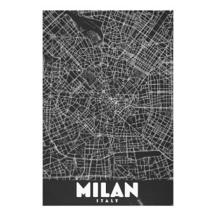 Impression Photo Carte Rétro de Milan Italie