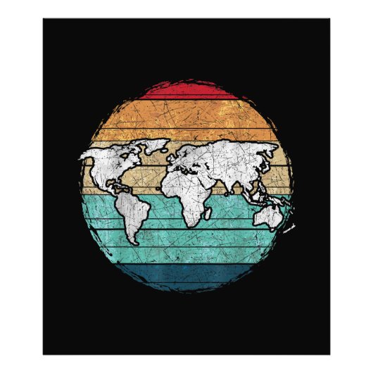 Impression Photo Carte Retro World (Devant)