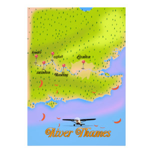 Impression Photo Carte River Thames Londres Angleterre