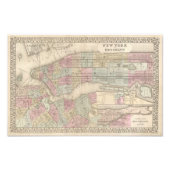 Impression Photo Carte vintage de New York (Devant)