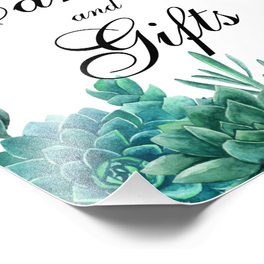 Impression Photo Cartes et cadeaux Succulents signe mariage. Cactus (Coin)