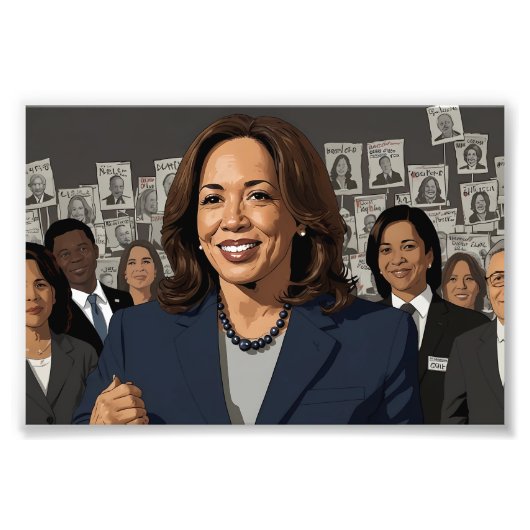 Impression Photo Carton de Kamala Harris (Devant)