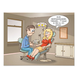 Impression Photo Carton; une blonde vient chez le dentiste