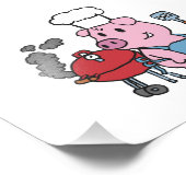 Impression Photo Cartoon pig making bbq choose backgror (Coin)