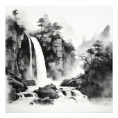 Impression Photo Cascade peinture asiatique à l'encre (Devant)