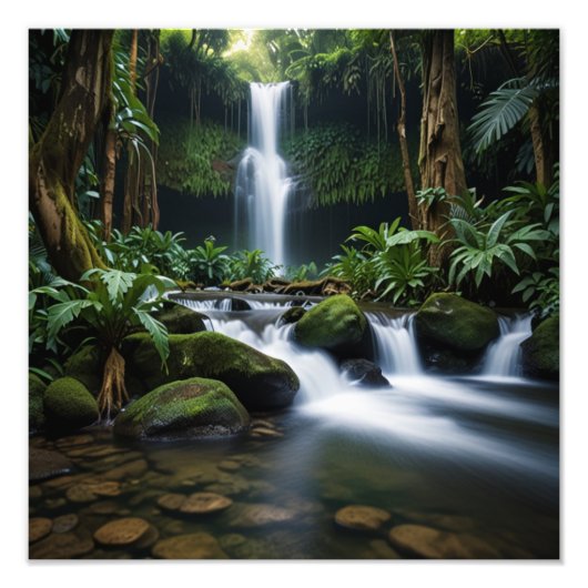 Impression Photo Cascade tropicale luxuriante (Devant)