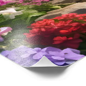 Impression Photo Cascades cabines de montagne paisibles fleurs (Coin)