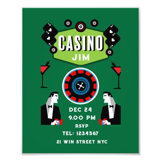 Impression Photo Casino Gambling Poker Roulette (Devant)